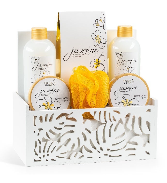 Jasmine Fragrance Bath & Body Gift Set In White Tissue Box